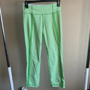 Lululemon Womens Coast To Class Pant Leggings Green & White Size 4‎